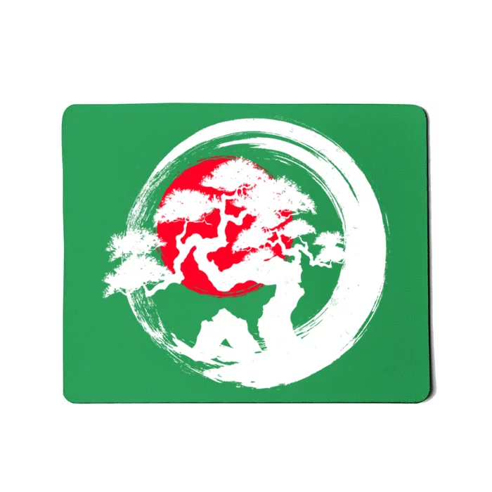 Japanese Bonsai Tree Paint Brush Stroke Mousepad