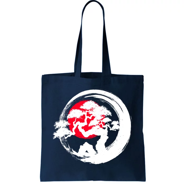 Japanese Bonsai Tree Paint Brush Stroke Tote Bag