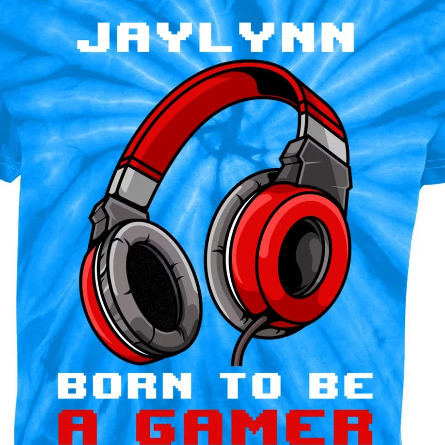 Jaylynn Born To Be A Gamer Personalized Gift Kids Tie-Dye T-Shirt