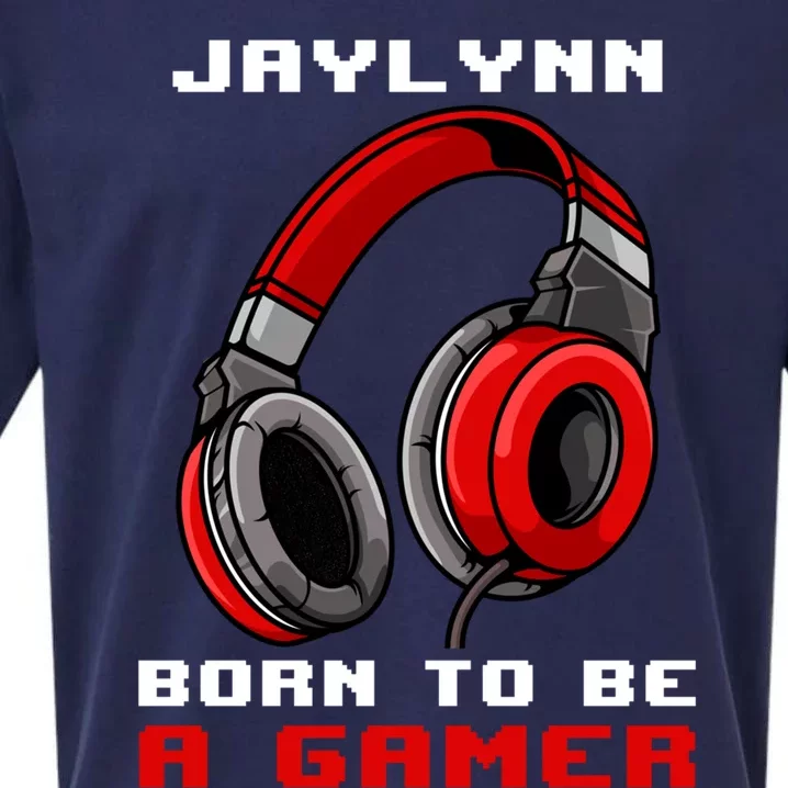 Jaylynn Born To Be A Gamer Personalized Gift Sueded Cloud Jersey T-Shirt