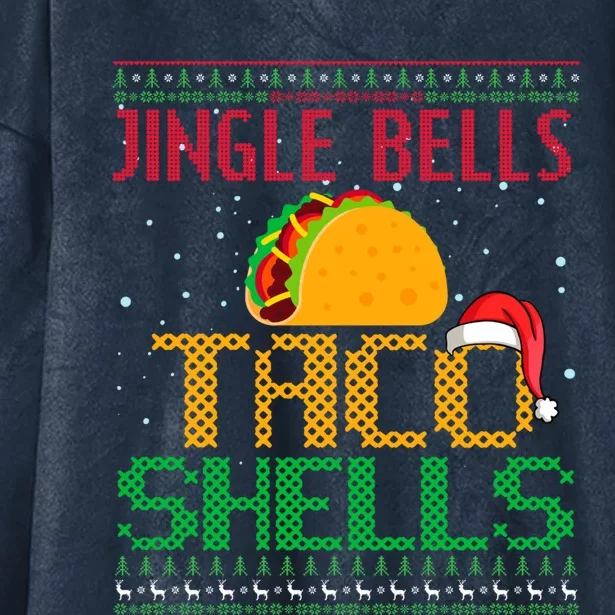 Jingle Bell Taco Shells Christmas Mexican Png Gift Hooded Wearable Blanket