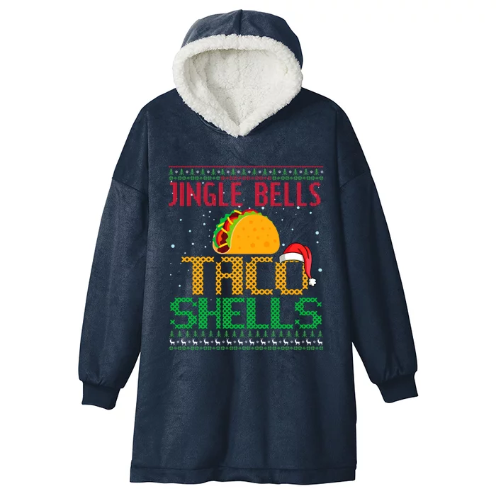 Jingle Bell Taco Shells Christmas Mexican Png Gift Hooded Wearable Blanket