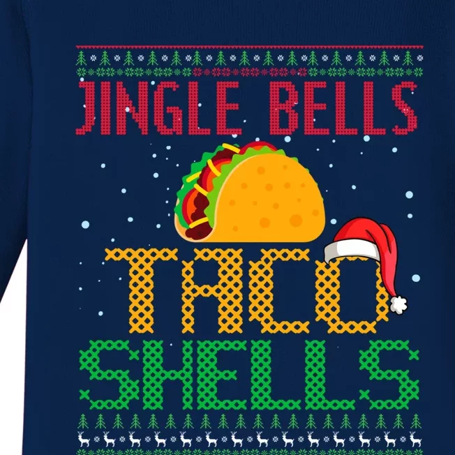 Jingle Bell Taco Shells Christmas Mexican Png Gift Baby Long Sleeve Bodysuit