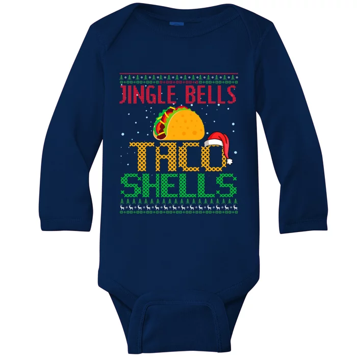 Jingle Bell Taco Shells Christmas Mexican Png Gift Baby Long Sleeve Bodysuit