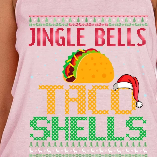 Jingle Bell Taco Shells Christmas Mexican Png Gift Women's Knotted Racerback Tank