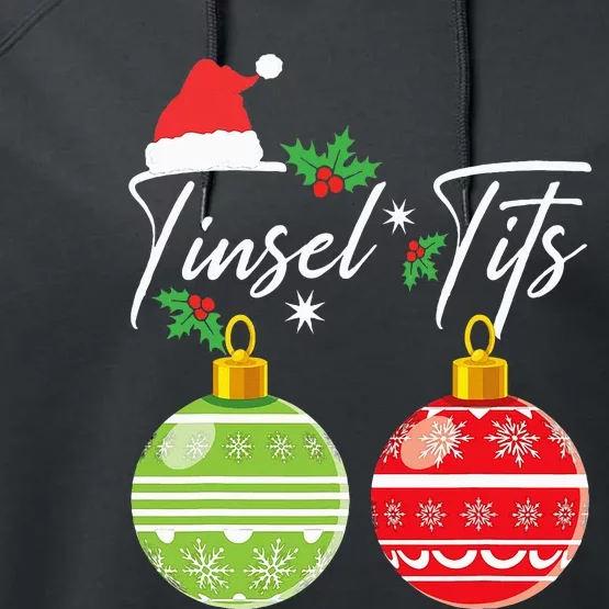 Jingle Balls Tinsel Tits Funny Christmas Matching Couple Performance Fleece Hoodie