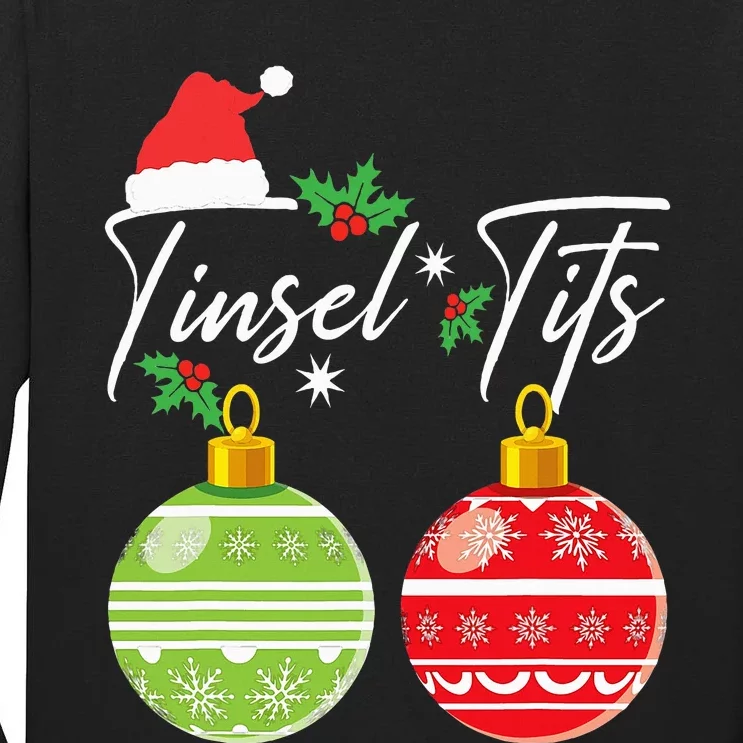 Jingle Balls Tinsel Tits Funny Christmas Matching Couple Tall Long Sleeve T-Shirt