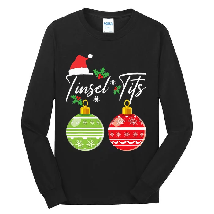 Jingle Balls Tinsel Tits Funny Christmas Matching Couple Tall Long Sleeve T-Shirt