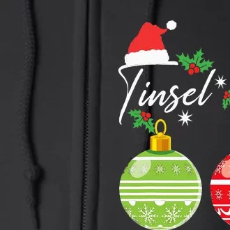 Jingle Balls Tinsel Tits Funny Christmas Matching Couple Full Zip Hoodie