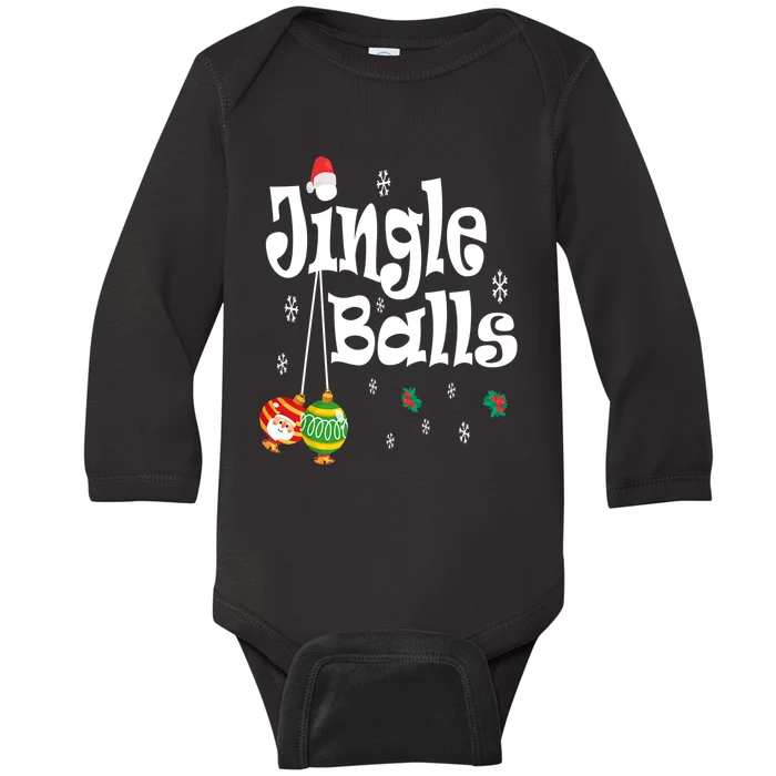 Jingle Balls Tinsel Tits Funny Christmas Matching Couple Tee Baby Long Sleeve Bodysuit