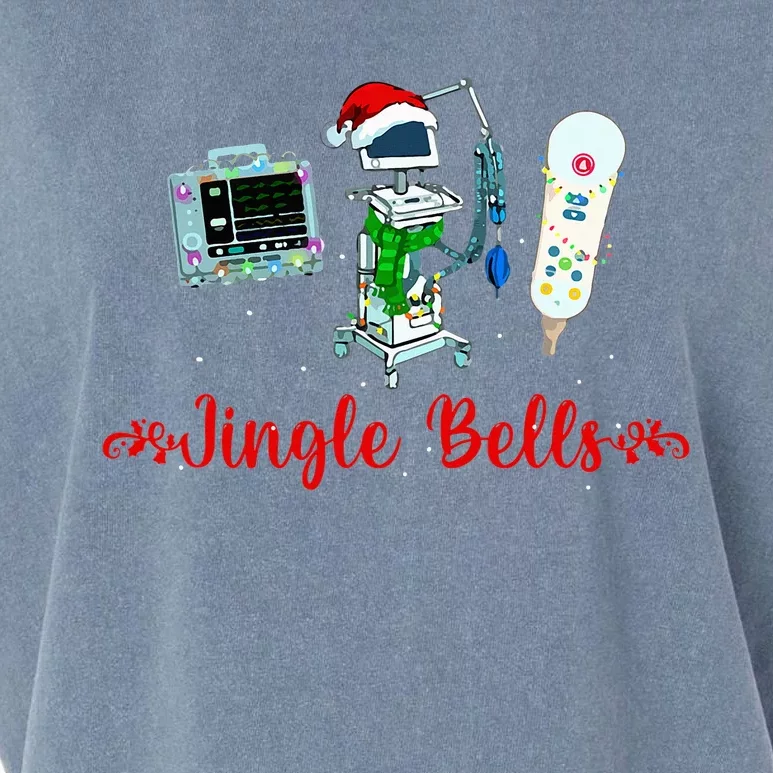 Jingle Bell Telemetry Nurse Christmas Crew Tele Tech Xmas Garment-Dyed Women's Muscle Tee