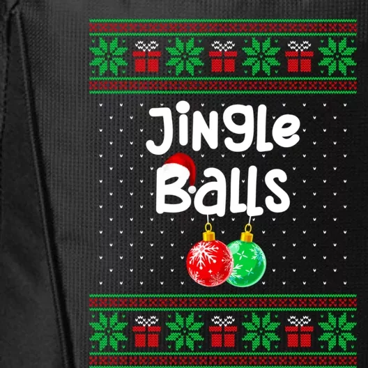 Jingle Balls Tinsel Tits Funny Matching Couple Ugly Christmas Sweater City Backpack