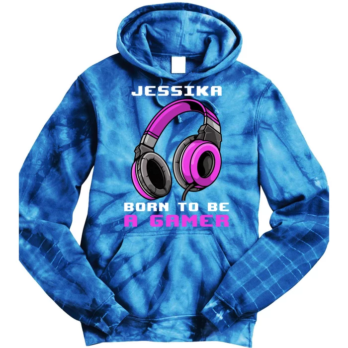 Jessika Born To Be A Gamer Personalized Gift Tie Dye Hoodie