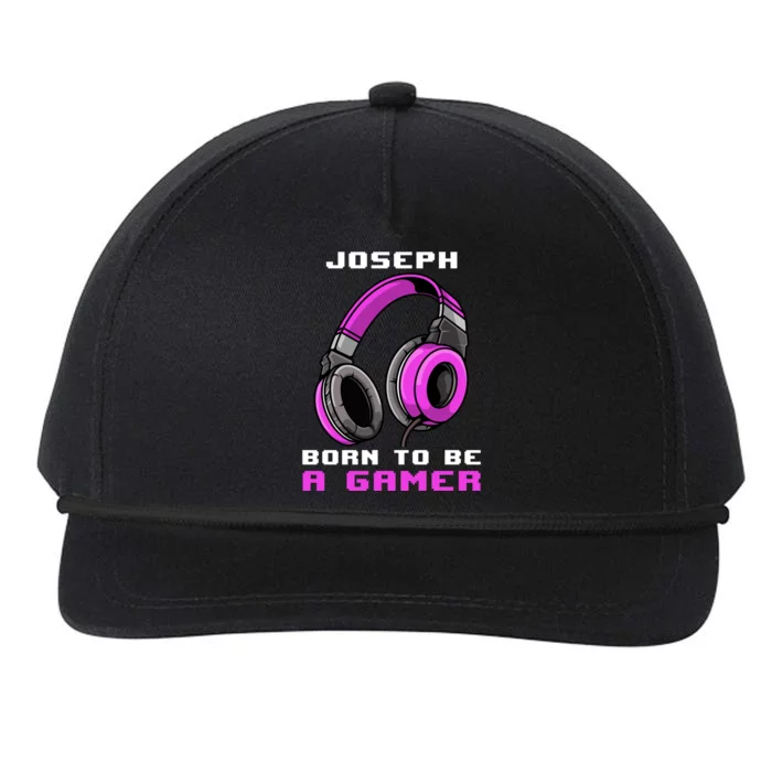 Joseph Born To Be A Gamer Personalized Cool Gift Snapback Five-Panel Rope Hat