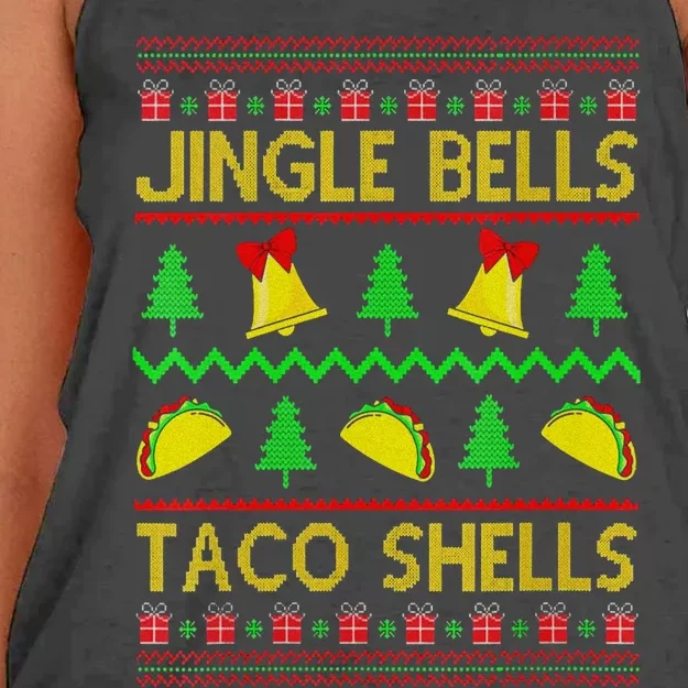 Jingle Bell Taco Shells Funny Christmas Mexican Women's Knotted Racerback Tank