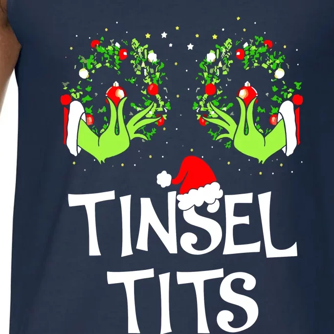 Jingle Balls Tinsel Tits Couples Christmas Matching Couple Comfort Colors® Tank Top