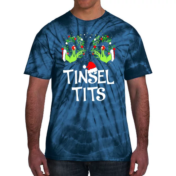 Jingle Balls Tinsel Tits Couples Christmas Matching Couple Tie-Dye T-Shirt