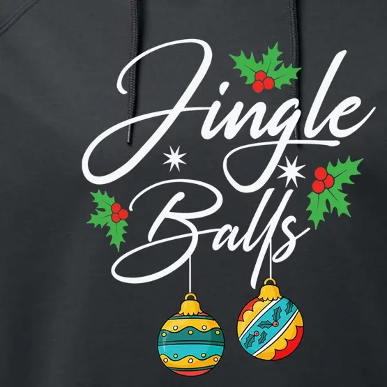 Jingle Balls Tinsel Tits Funny Christmas Matching Couple Performance Fleece Hoodie