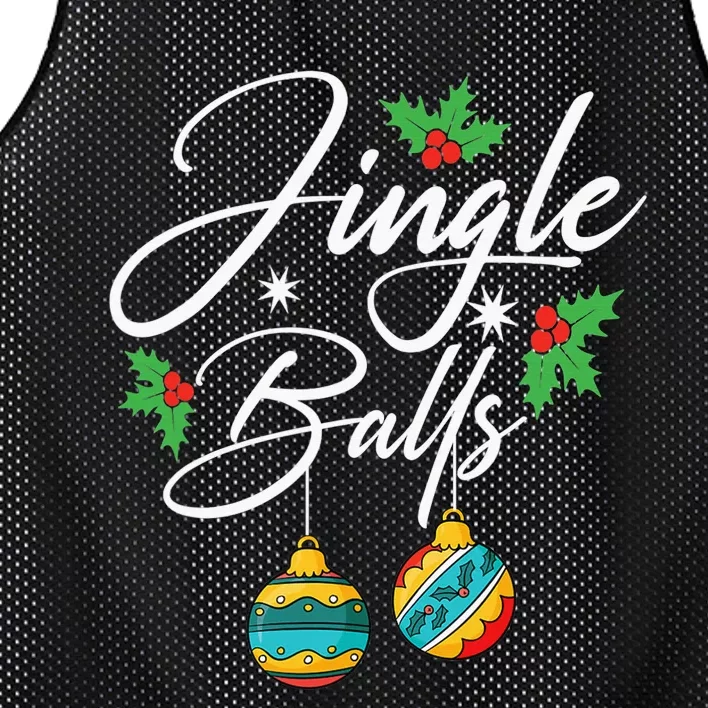 Jingle Balls Tinsel Tits Funny Christmas Matching Couple Mesh Reversible Basketball Jersey Tank