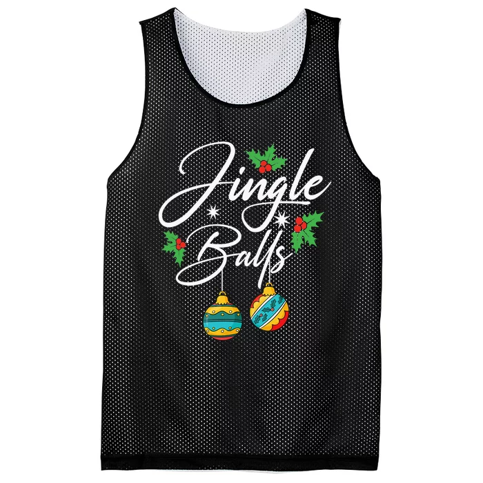 Jingle Balls Tinsel Tits Funny Christmas Matching Couple Mesh Reversible Basketball Jersey Tank