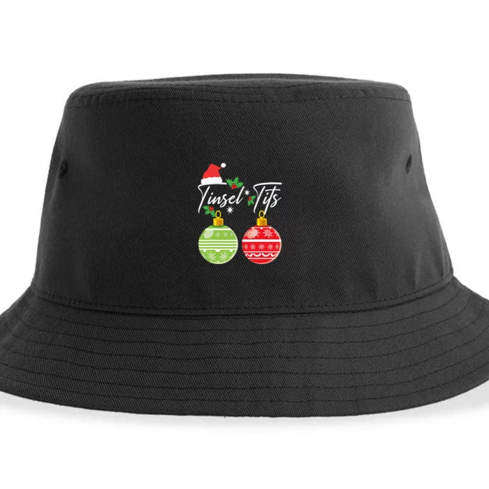 Jingle Balls Tinsel Tits Funny Christmas Matching Couple Sustainable Bucket Hat