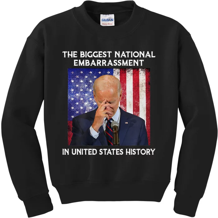 Joe Biden The Biggest National Embarrassment Kids Sweatshirt