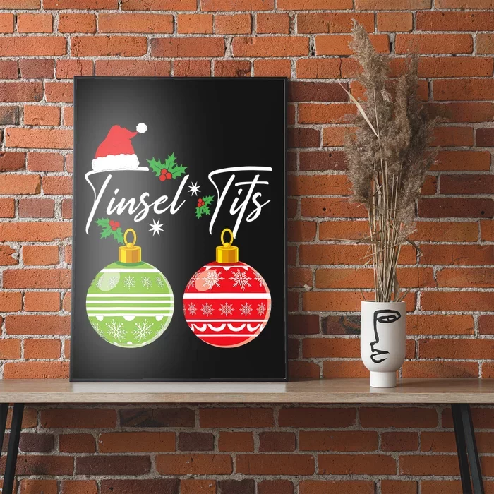 Jingle Balls Tinsel Tits Funny Christmas Matching Couple Poster