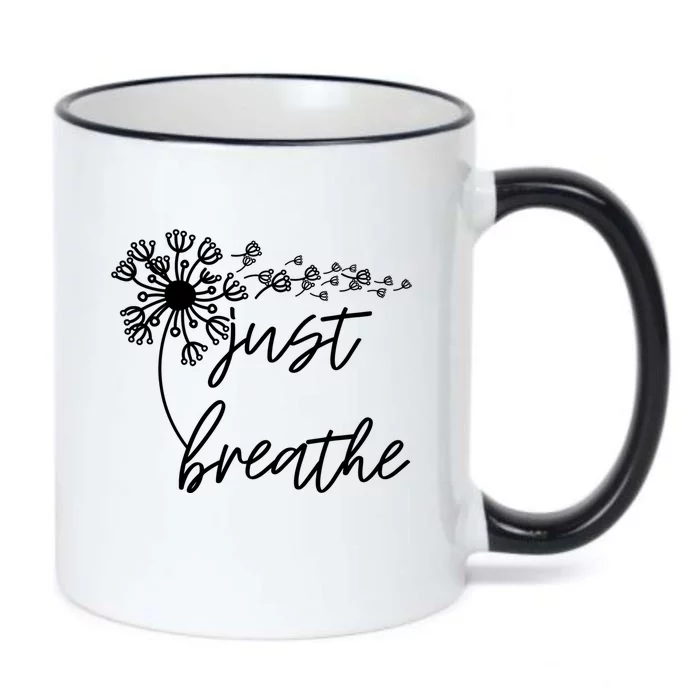 Just Breathe Thirt Breathe Meditation Gift Black Color Changing Mug