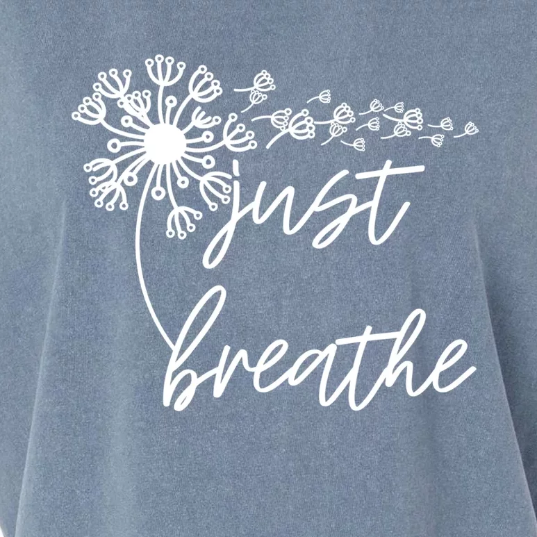 Just Breathe Thirt Breathe Meditation Gift Garment-Dyed Women's Muscle Tee