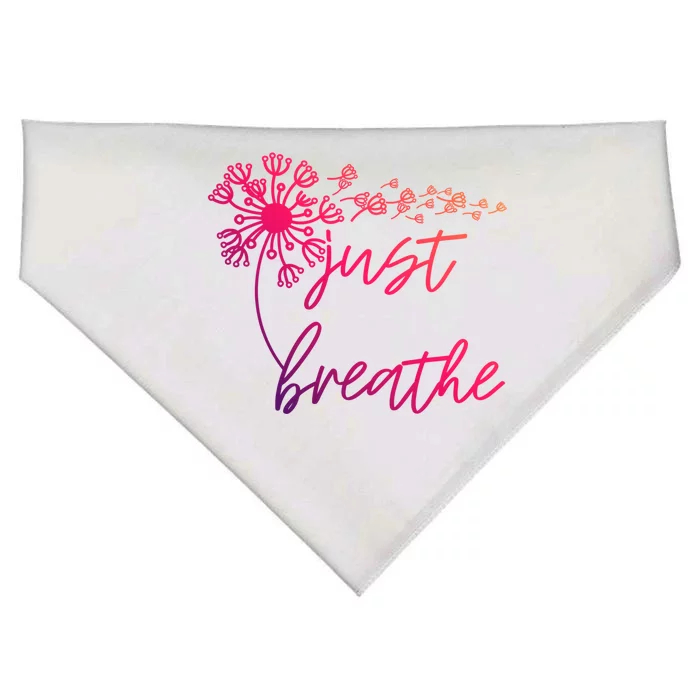 Just Breathe Thirt Breathe Meditation Gift USA-Made Doggie Bandana