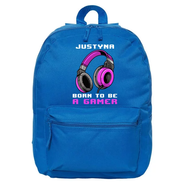 Justyna Born To Be A Gamer Personalized Gift 16 in Basic Backpack