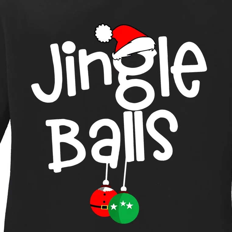 Jingle Balls Tinsel Tits Funny Matching Couple Chestnuts Ladies Long Sleeve Shirt