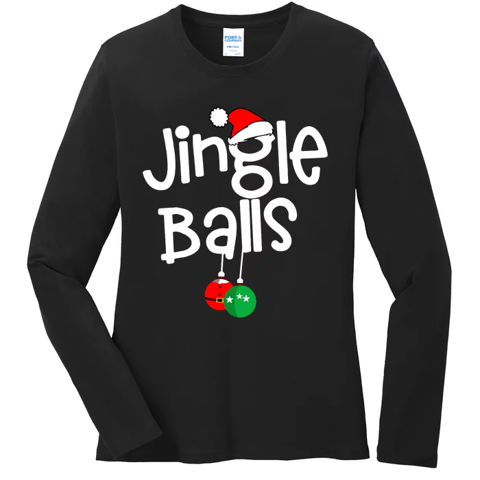 Jingle Balls Tinsel Tits Funny Matching Couple Chestnuts Ladies Long Sleeve Shirt