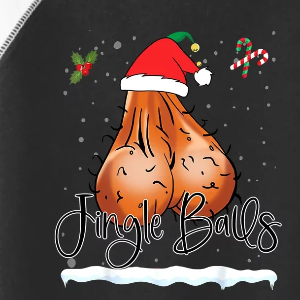 Jingle Balls Tinsel Tits Funny Christmas Matching Couple Sexy Joke Naughty Toddler Fine Jersey T-Shirt