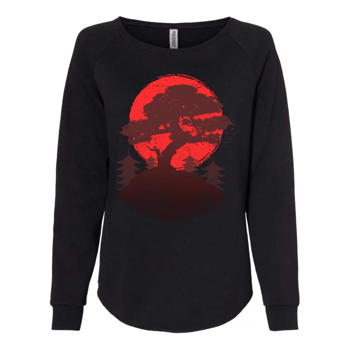 Japanese Bonsai Tree Scene Womens California Wash Sweatshirt