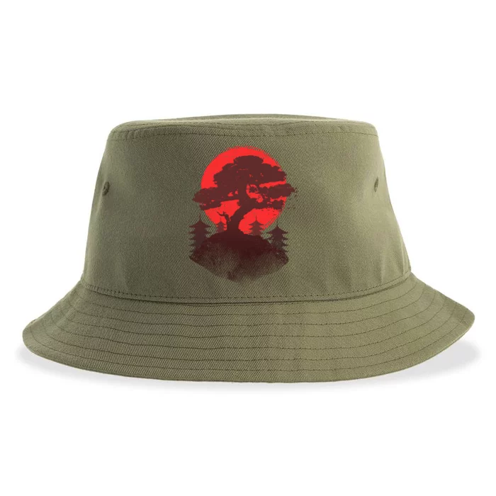 Japanese Bonsai Tree Scene Sustainable Bucket Hat