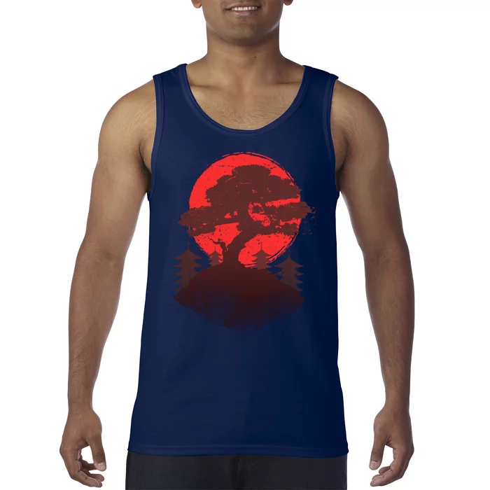 Japanese Bonsai Tree Scene Tank Top