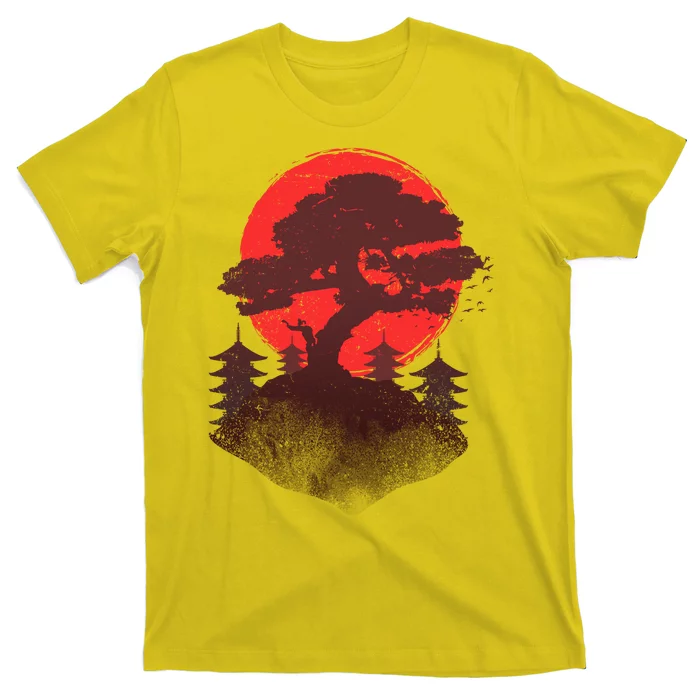 Japanese Bonsai Tree Scene T-Shirt