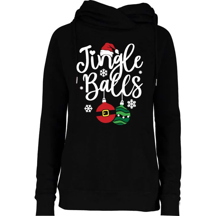 Jingle Balls Tinsel Tits Couples Christmas Matching Couple Womens Funnel Neck Pullover Hood