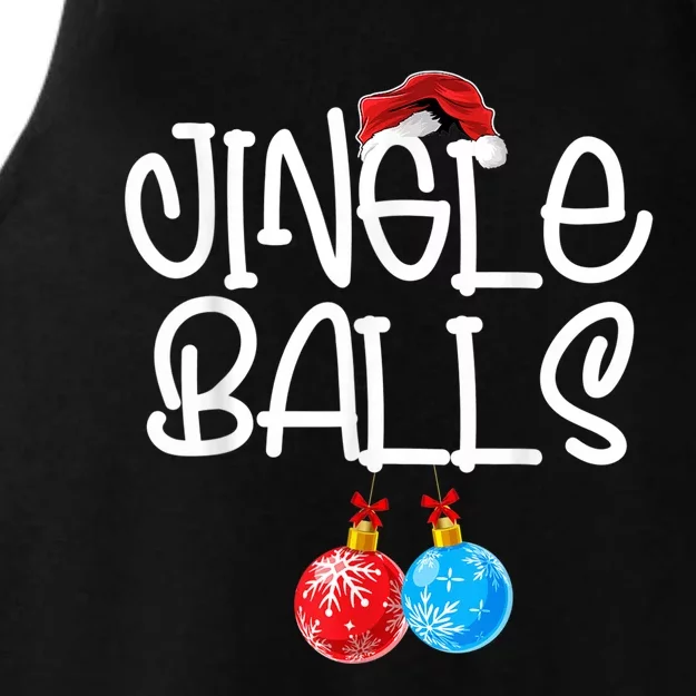 Jingle Balls Tinsel Tits Couple Funny Christmas Matching Ladies Tri-Blend Wicking Tank