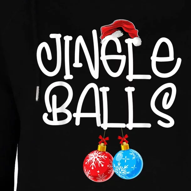 Jingle Balls Tinsel Tits Couple Funny Christmas Matching Womens Funnel Neck Pullover Hood