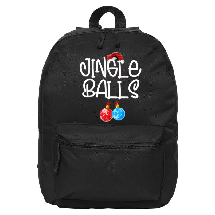 Jingle Balls Tinsel Tits Couple Funny Christmas Matching 16 in Basic Backpack