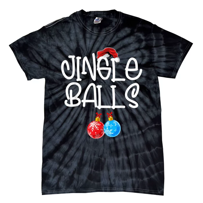 Jingle Balls Tinsel Tits Couple Funny Christmas Matching Tie-Dye T-Shirt