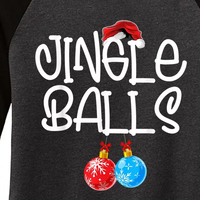 Jingle Balls Tinsel Tits Couple Funny Christmas Matching Women's Tri-Blend 3/4-Sleeve Raglan Shirt