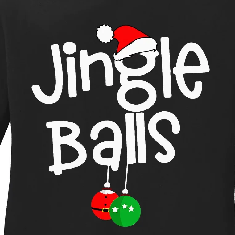 Jingle Balls Tinsel Tits Funny Couple Christmas Pajama Xmas Ladies Long Sleeve Shirt