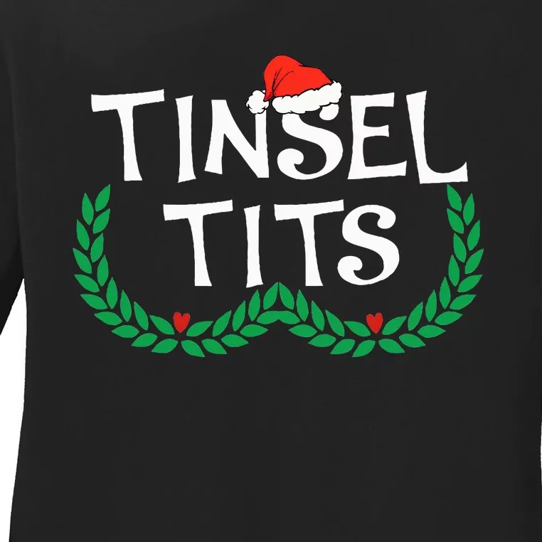 Jingle Balls Tinsel Tits Funny Couple Christmas Pajama Xmas Ladies Long Sleeve Shirt