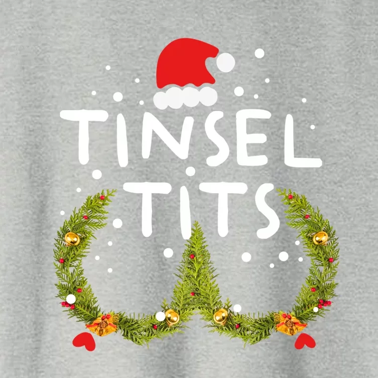 Jingle Balls Tinsel Tits Funny Christmas Couples Matching Gift Women's Crop Top Tee