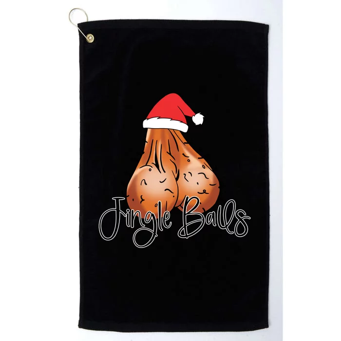 Jingle Balls Tinsel Tits Funny Christmas Matching Couple Platinum Collection Golf Towel