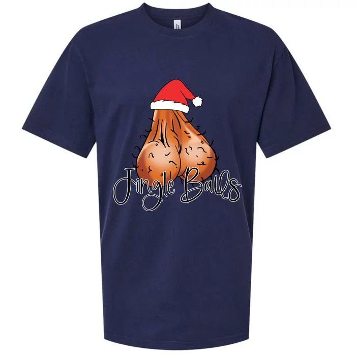 Jingle Balls Tinsel Tits Funny Christmas Matching Couple Sueded Cloud Jersey T-Shirt