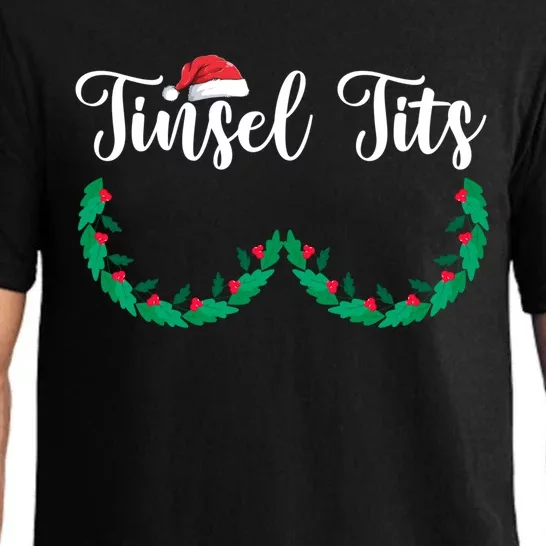 Jingle Balls Tinsel Tits Funny Couple Christmas Tinsel Tits Gift Pajama Set